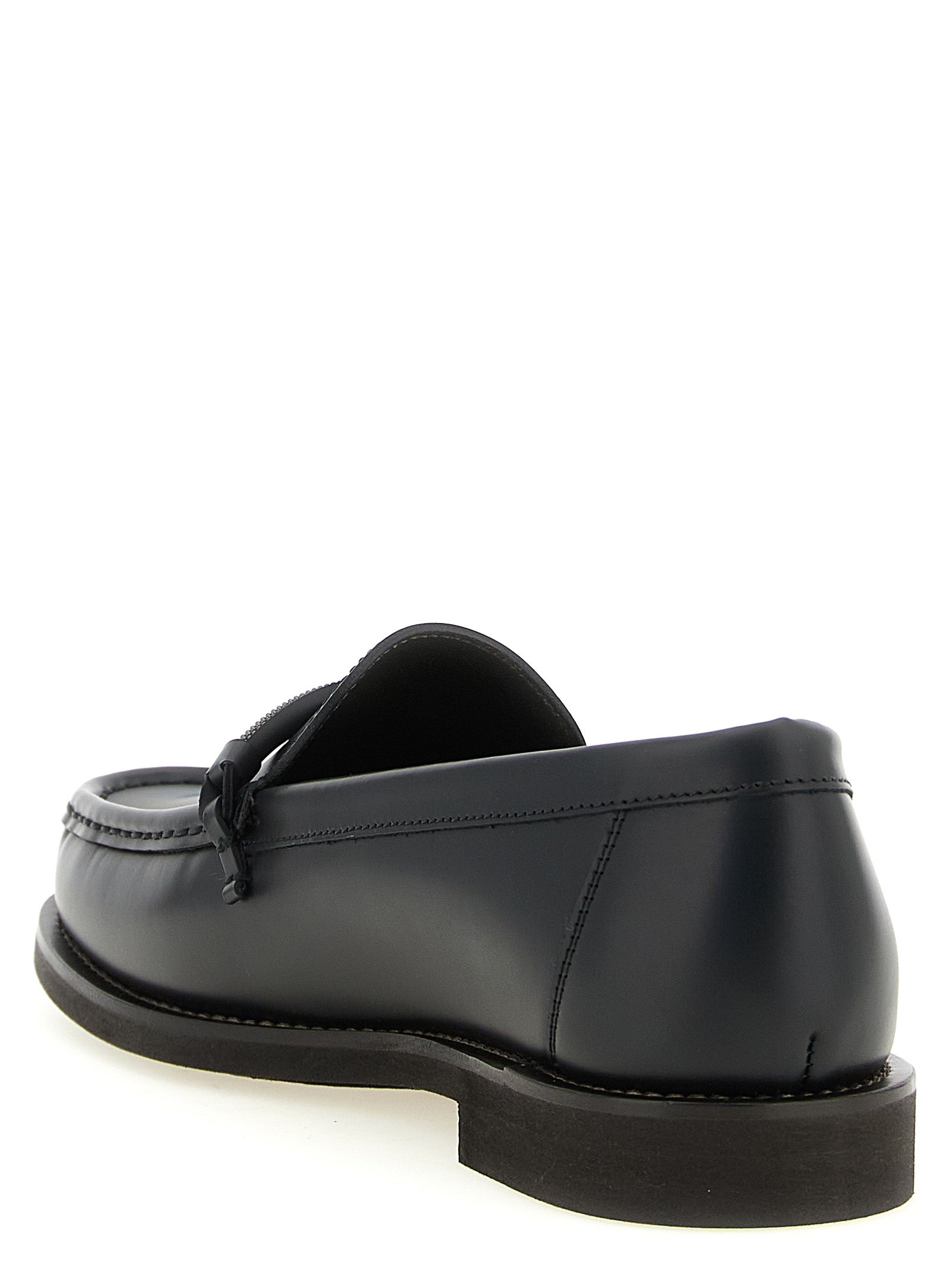 Schwarze Loafer aus Kalbsleder zum Hineinschlüpfen