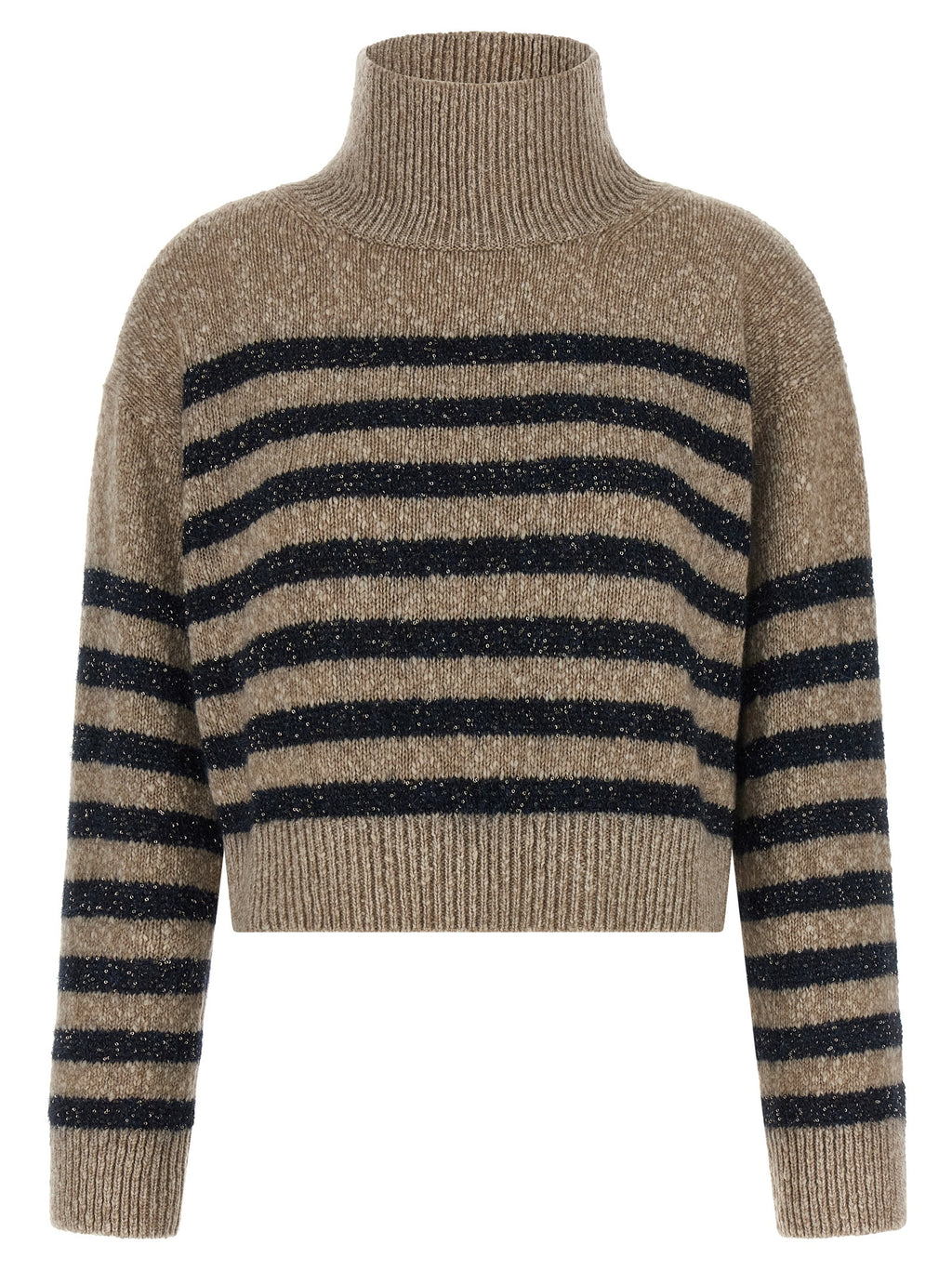 Mehrfarbige Wollstrickjacke