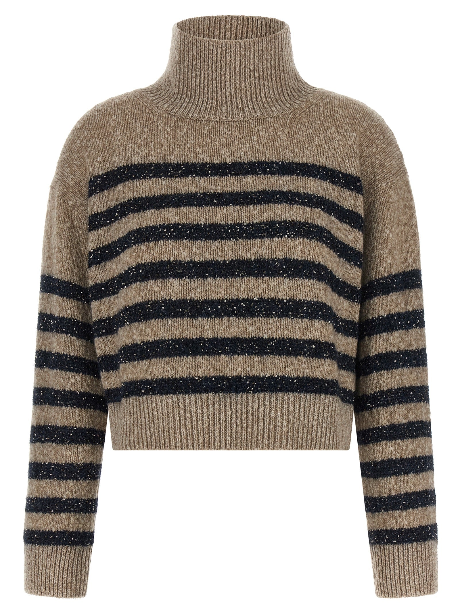 Mehrfarbige Wollstrickjacke