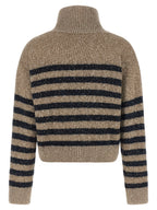 Mehrfarbige Wollstrickjacke