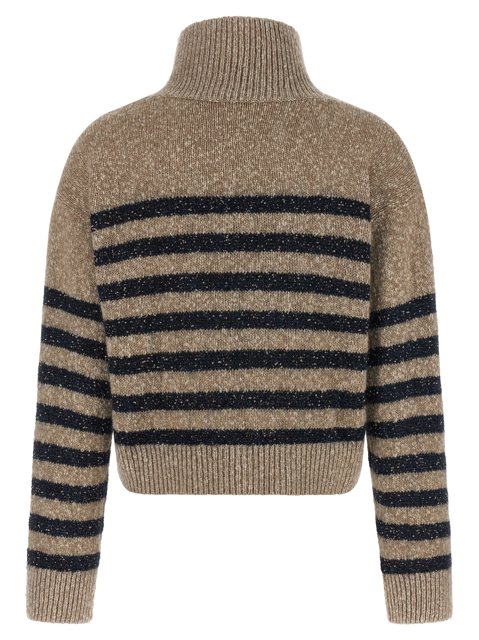 Mehrfarbige Wollstrickjacke