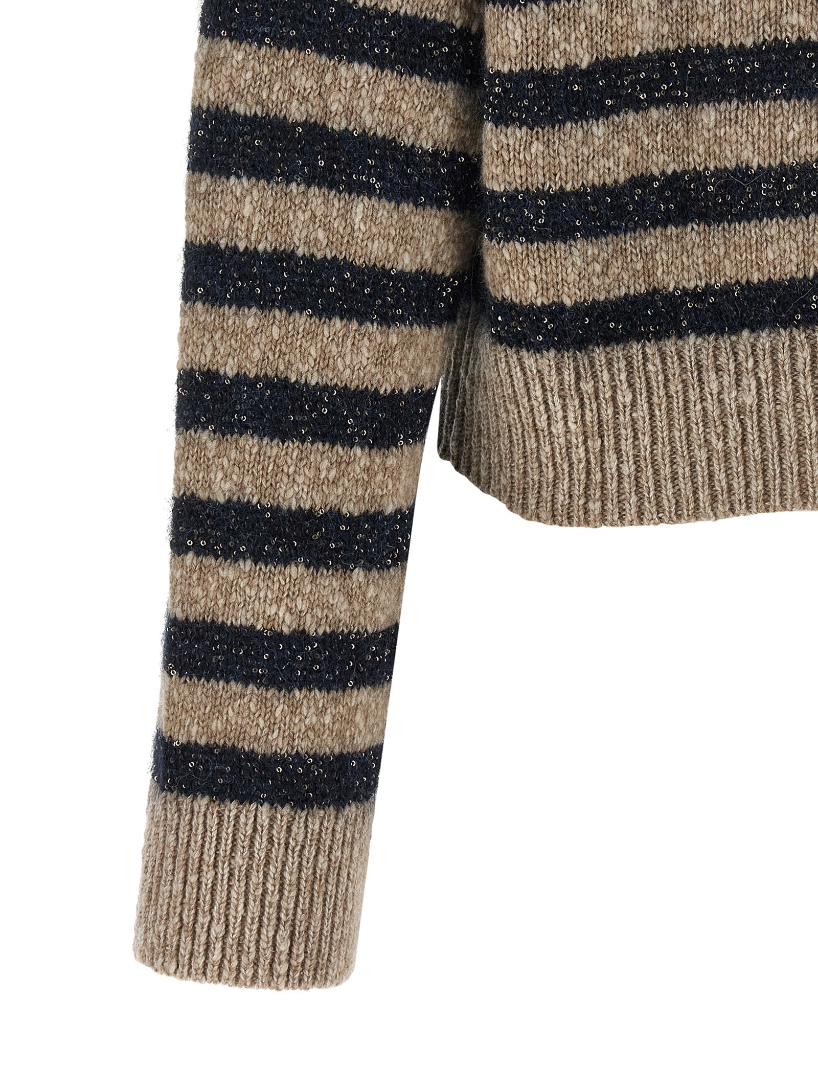 Mehrfarbige Wollstrickjacke