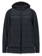 Blaue Polyester-Jacke in voller Länge