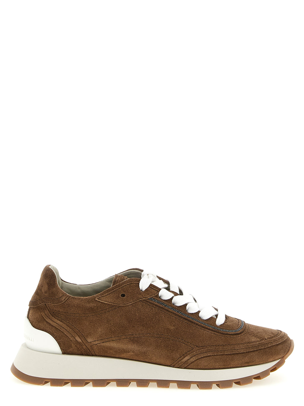 Sneakers aus braunem Kalbsleder
