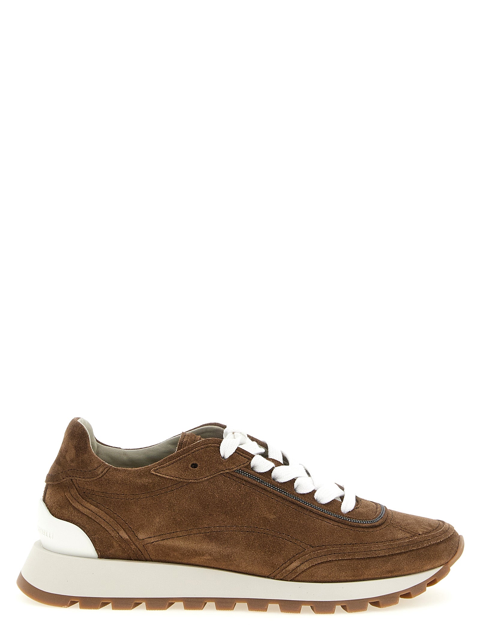 Sneakers aus braunem Kalbsleder