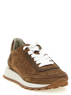 Sneakers aus braunem Kalbsleder