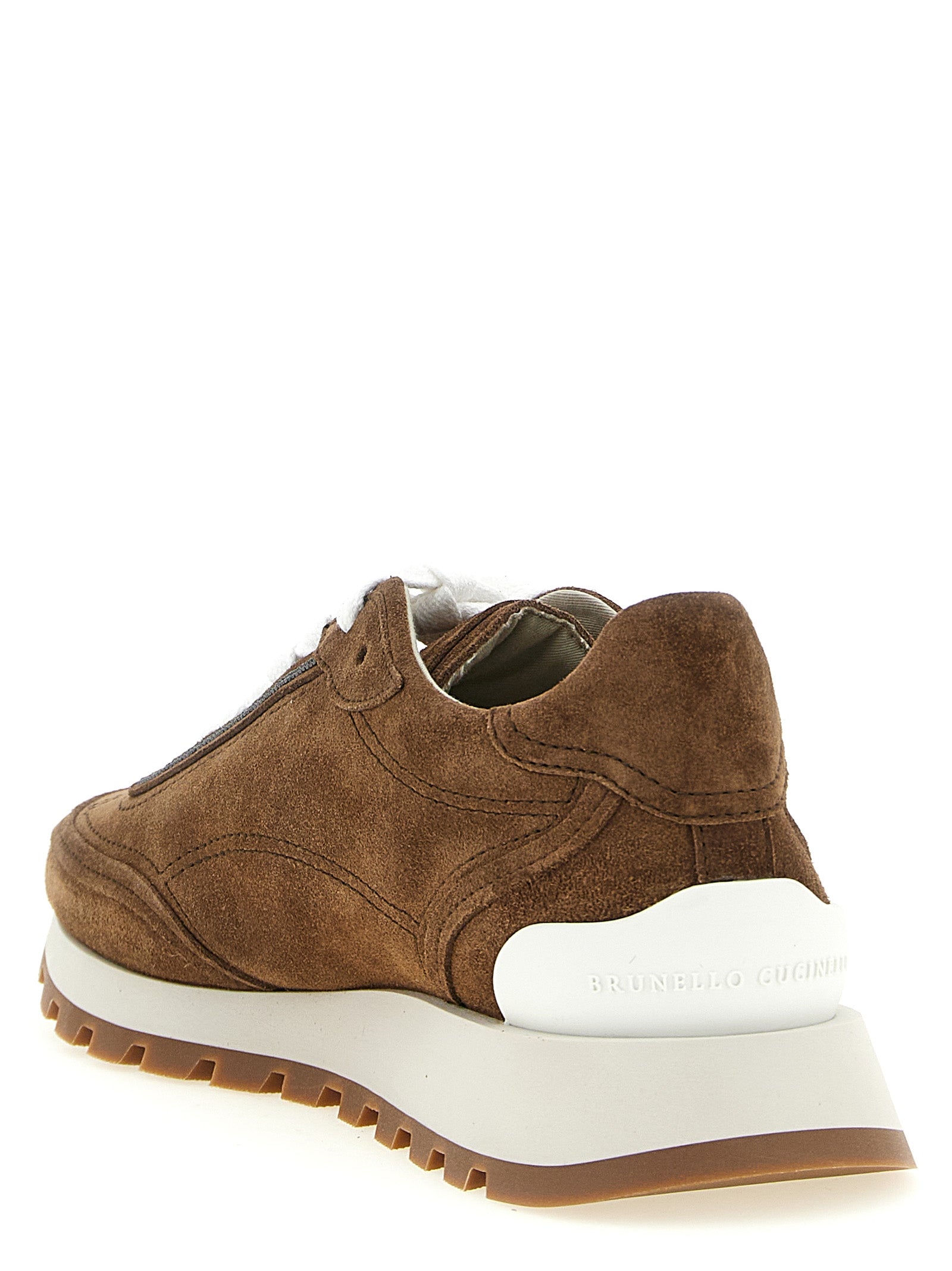 Sneakers aus braunem Kalbsleder