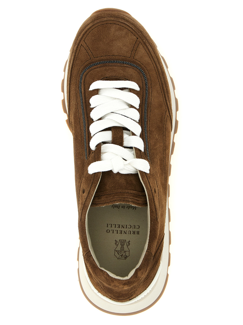 Sneakers aus braunem Kalbsleder