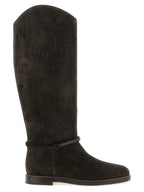 Schwarzes Kalbsleder Over-the-Knee