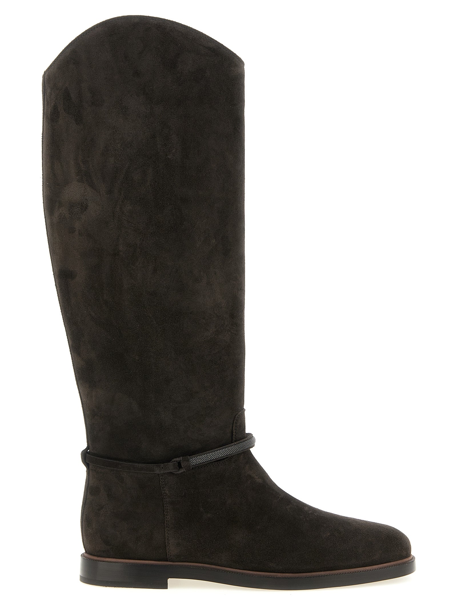 Schwarzes Kalbsleder Over-the-Knee