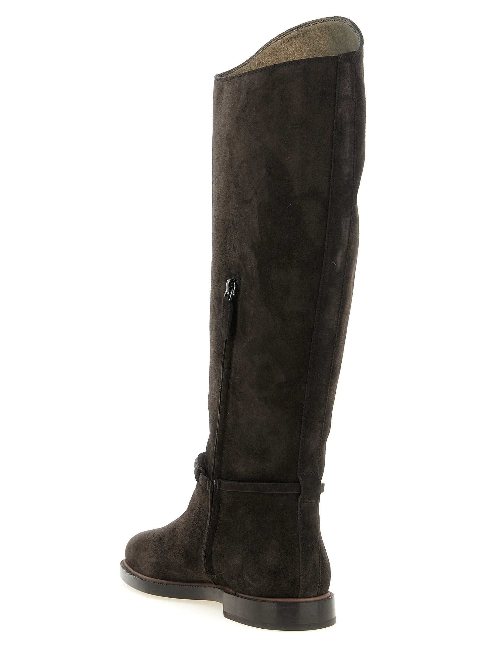 Schwarzes Kalbsleder Over-the-Knee