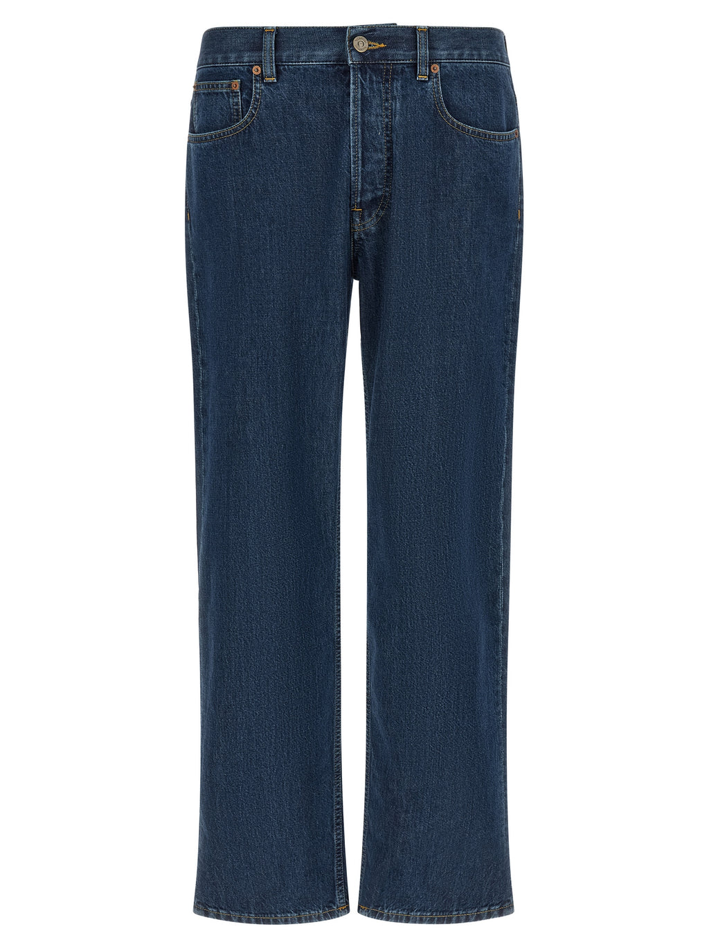 Blaue Jeans aus Baumwolle im geraden Schnitt