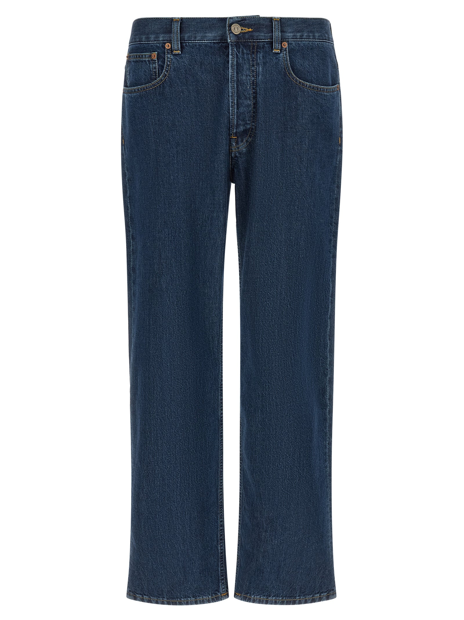 Blaue Jeans aus Baumwolle im geraden Schnitt