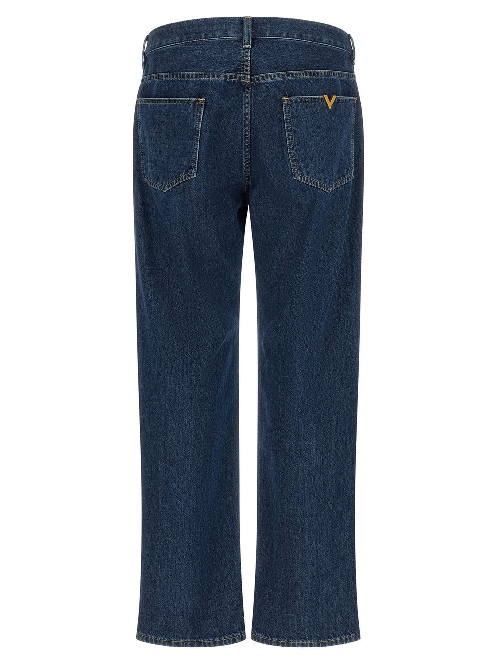 Blaue Jeans aus Baumwolle im geraden Schnitt