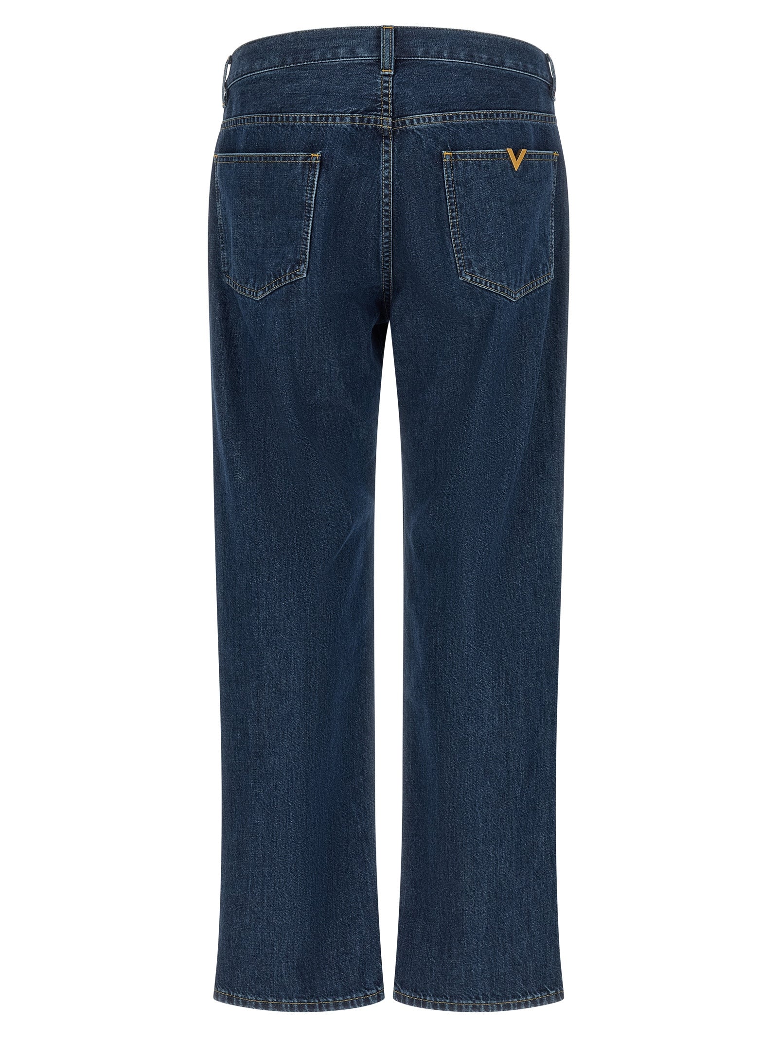 Blaue Jeans aus Baumwolle im geraden Schnitt