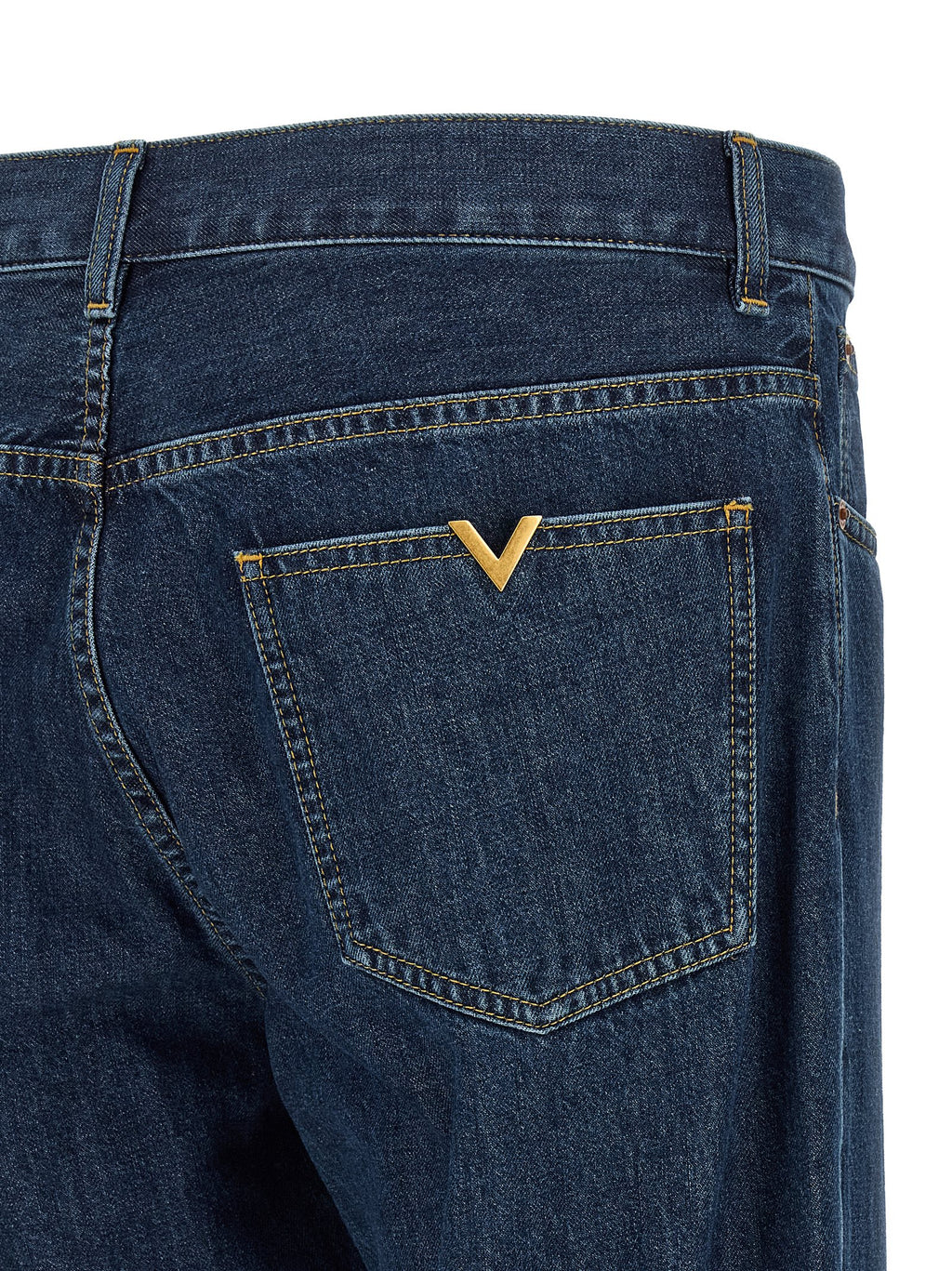 Blaue Jeans aus Baumwolle im geraden Schnitt