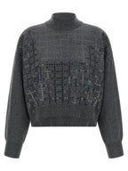 Grauer Kaschmir-Strickjacke