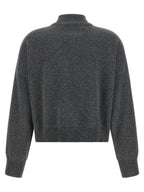 Grauer Kaschmir-Strickjacke