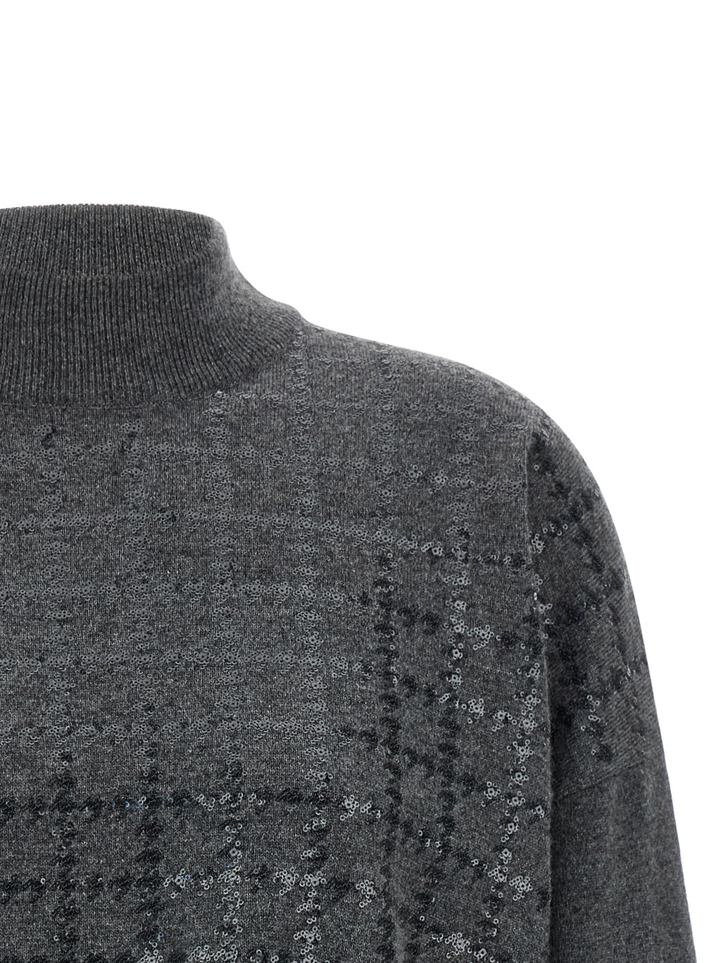 Grauer Kaschmir-Strickjacke