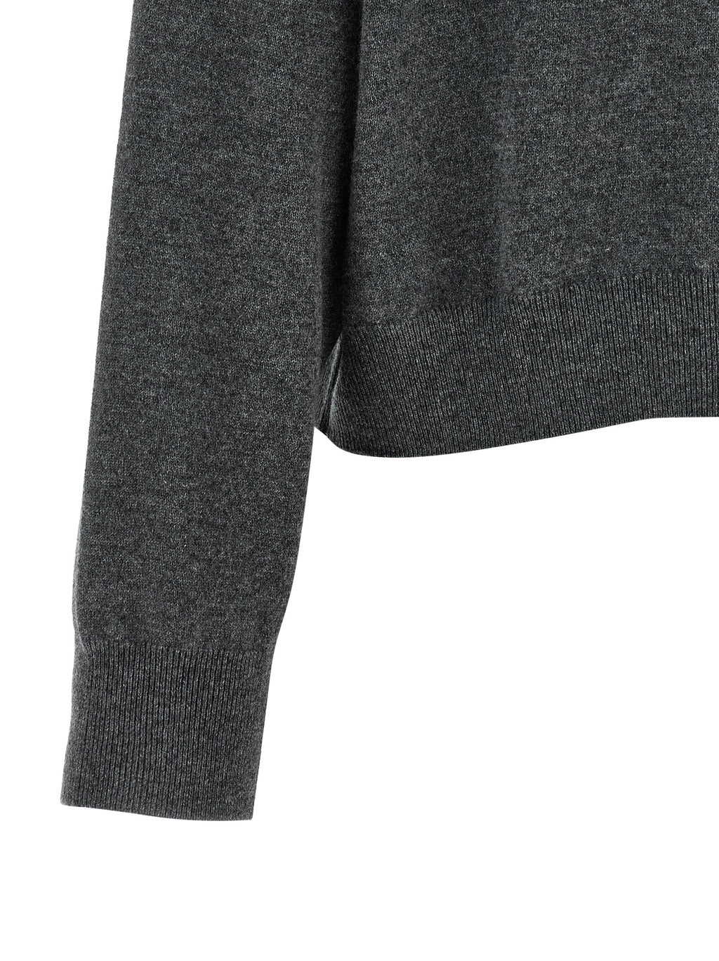 Grauer Kaschmir-Strickjacke