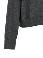 Grauer Kaschmir-Strickjacke