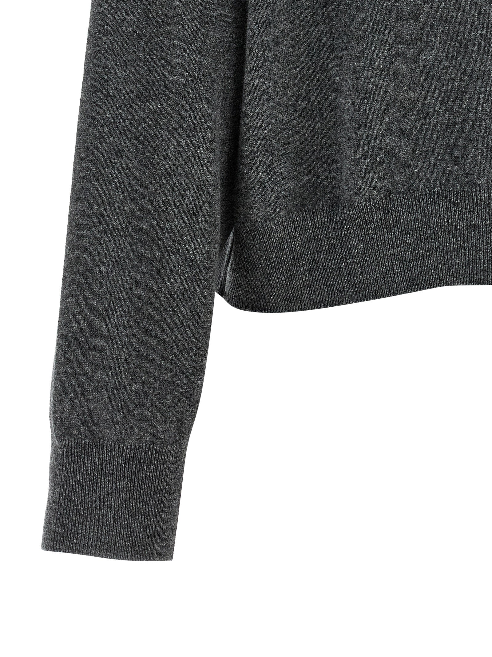 Grauer Kaschmir-Strickjacke