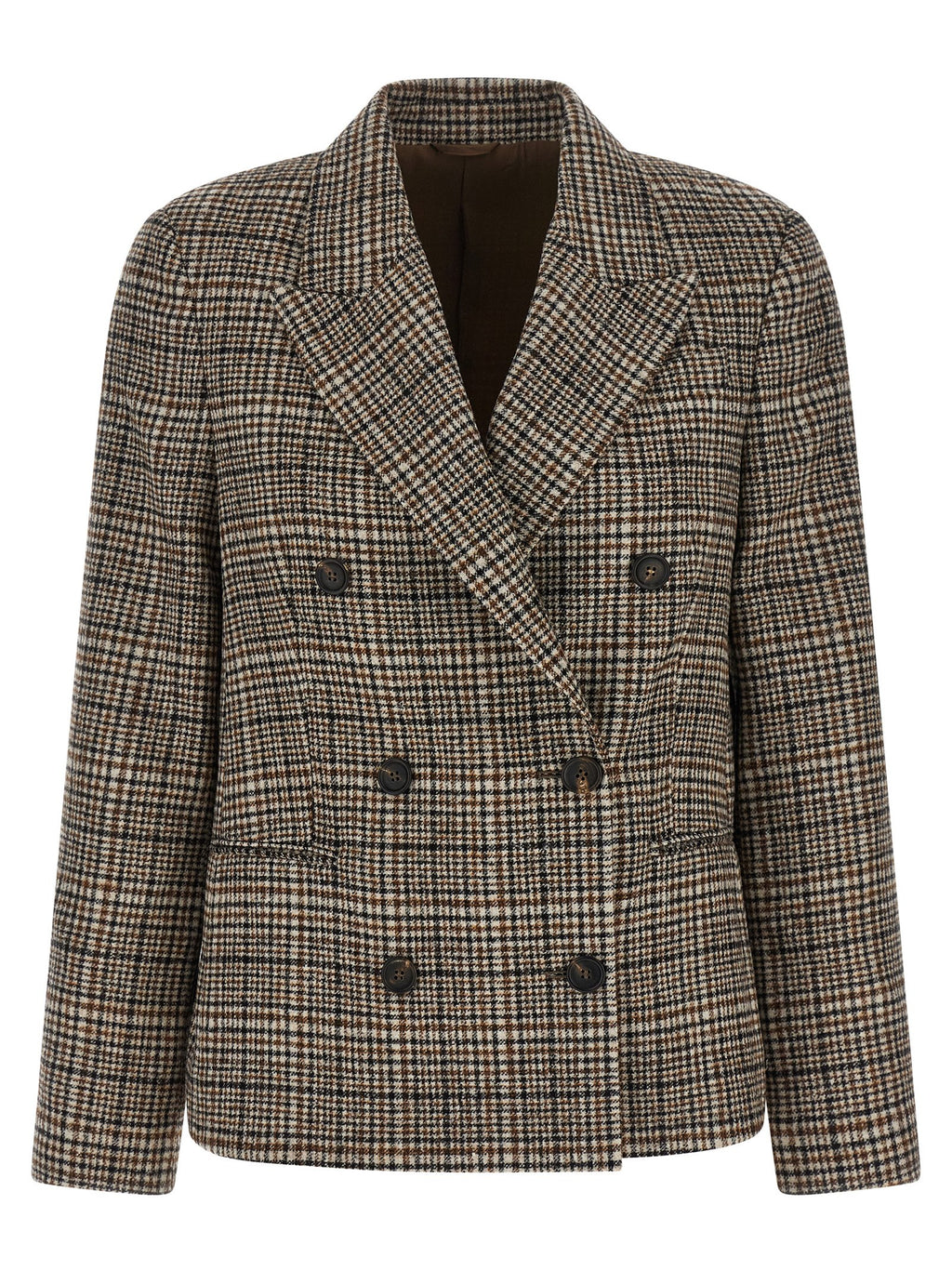 Beige Alpaka Leder Blazer