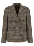 Beige Alpaka Leder Blazer