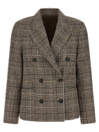 Beige Alpaka Leder Blazer