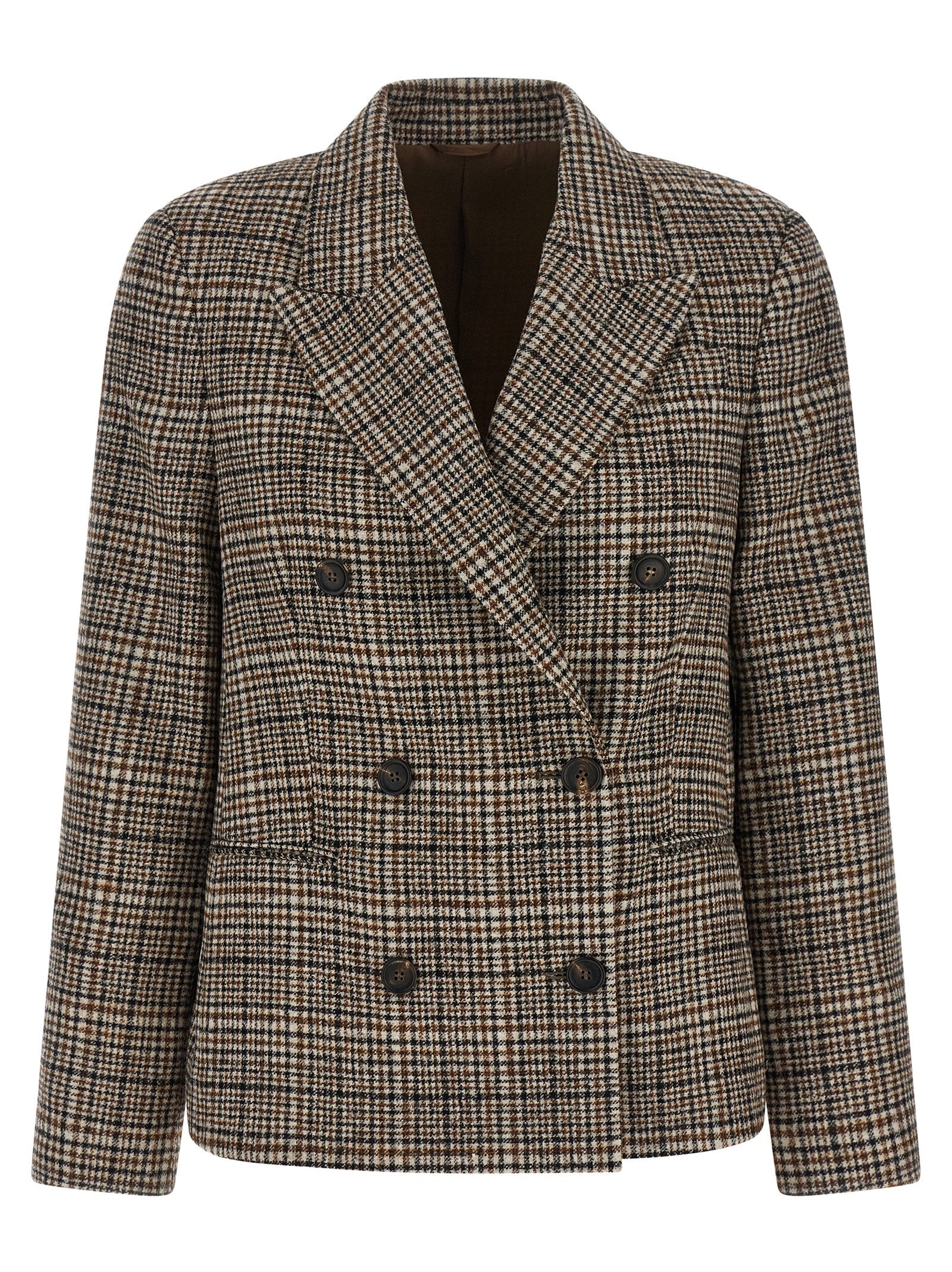 Beige Alpaka Leder Blazer
