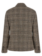 Beige Alpaka Leder Blazer