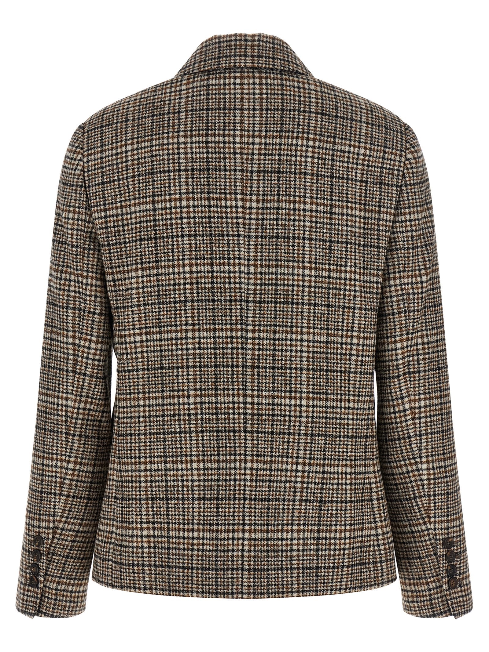 Beige Alpaka Leder Blazer