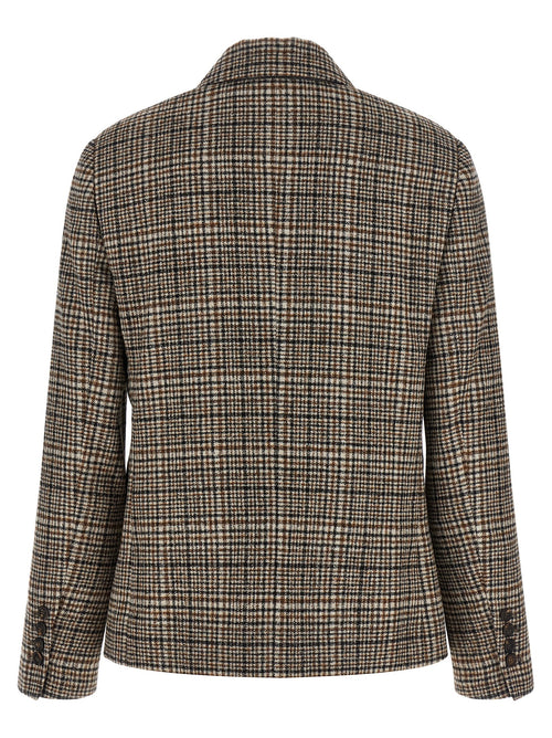 Beige Alpaka Leder Blazer
