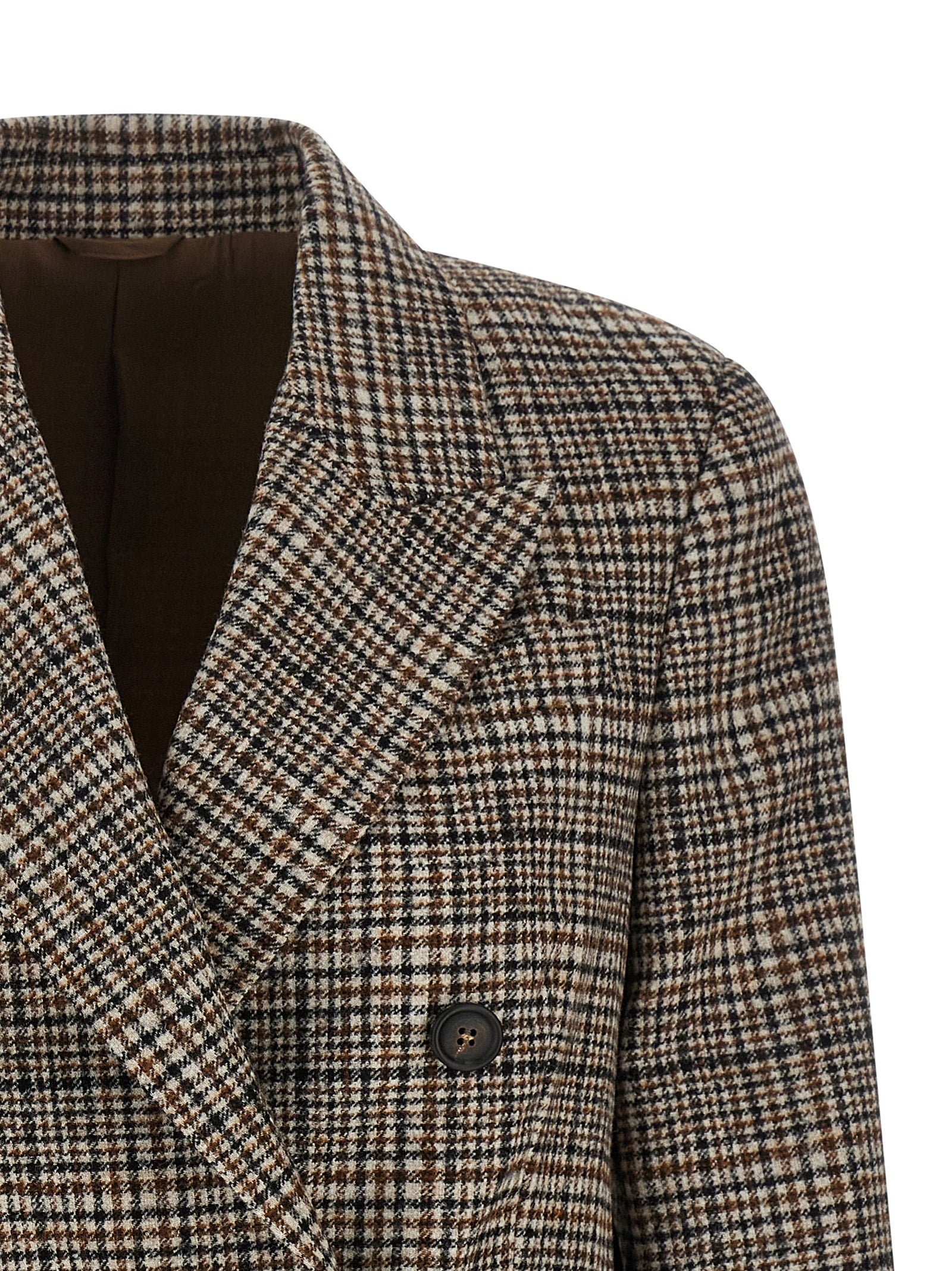 Beige Alpaka Leder Blazer