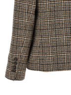 Beige Alpaka Leder Blazer