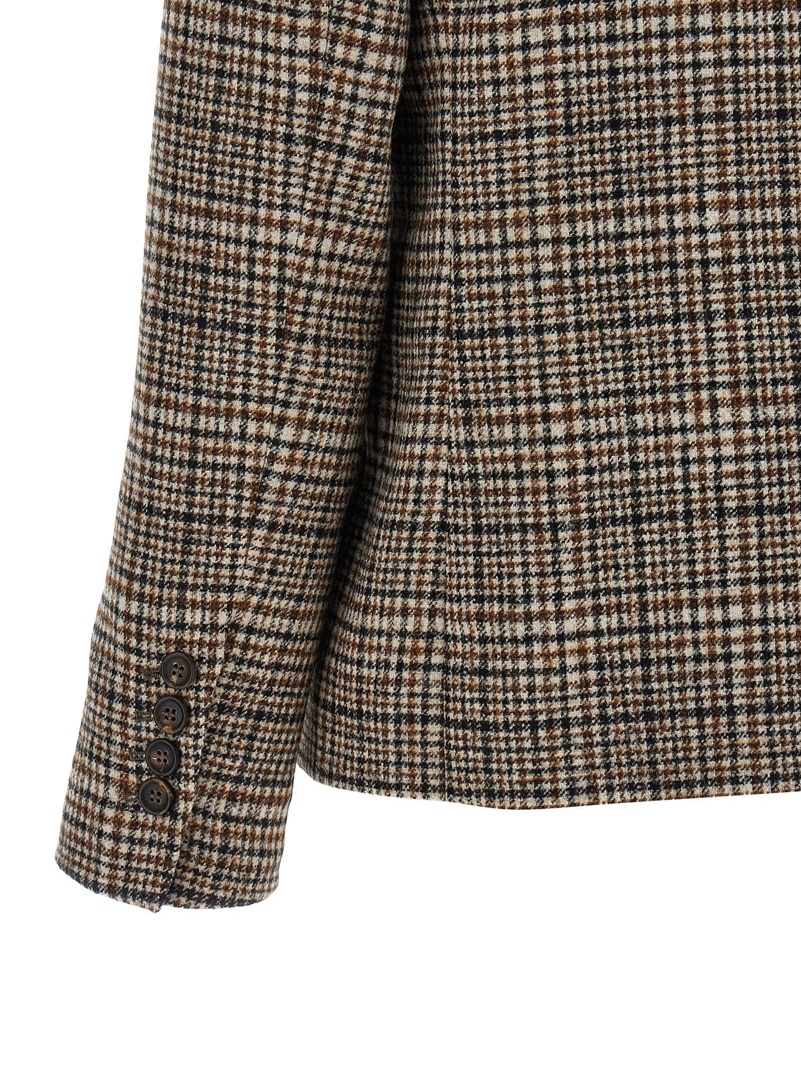 Beige Alpaka Leder Blazer