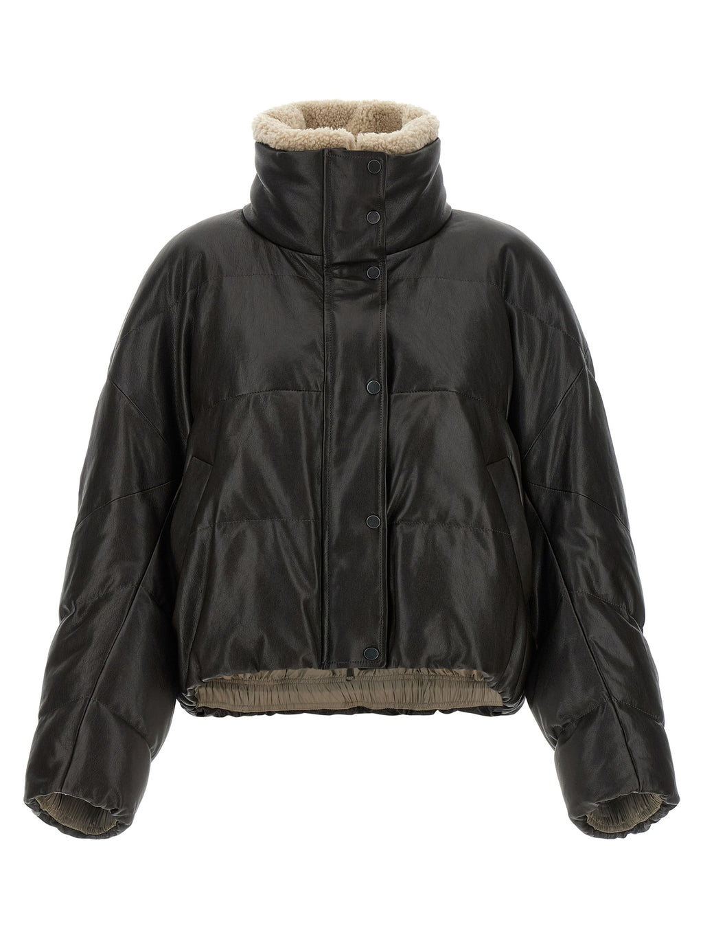 Braune Lammlederjacke