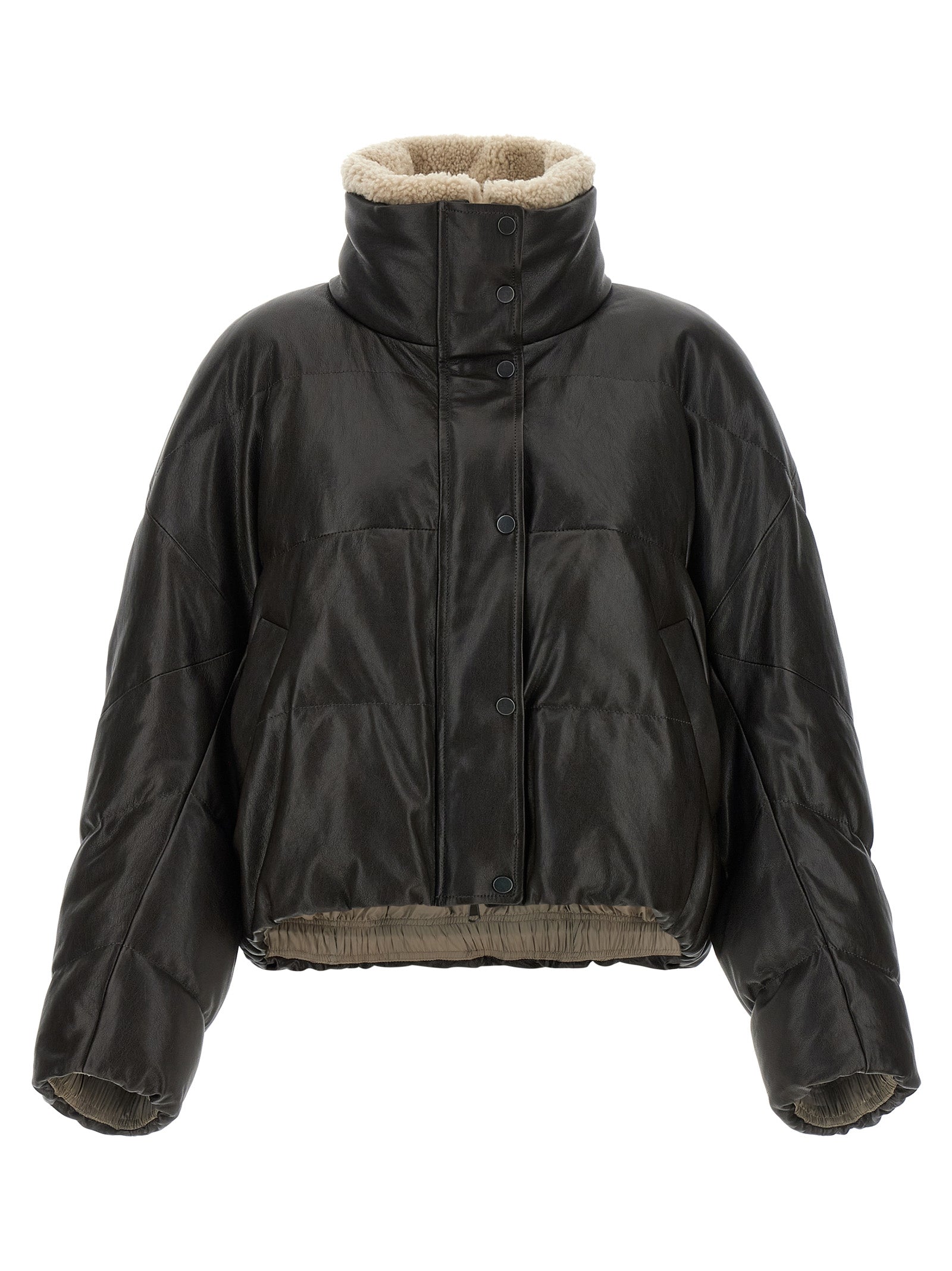 Braune Lammlederjacke
