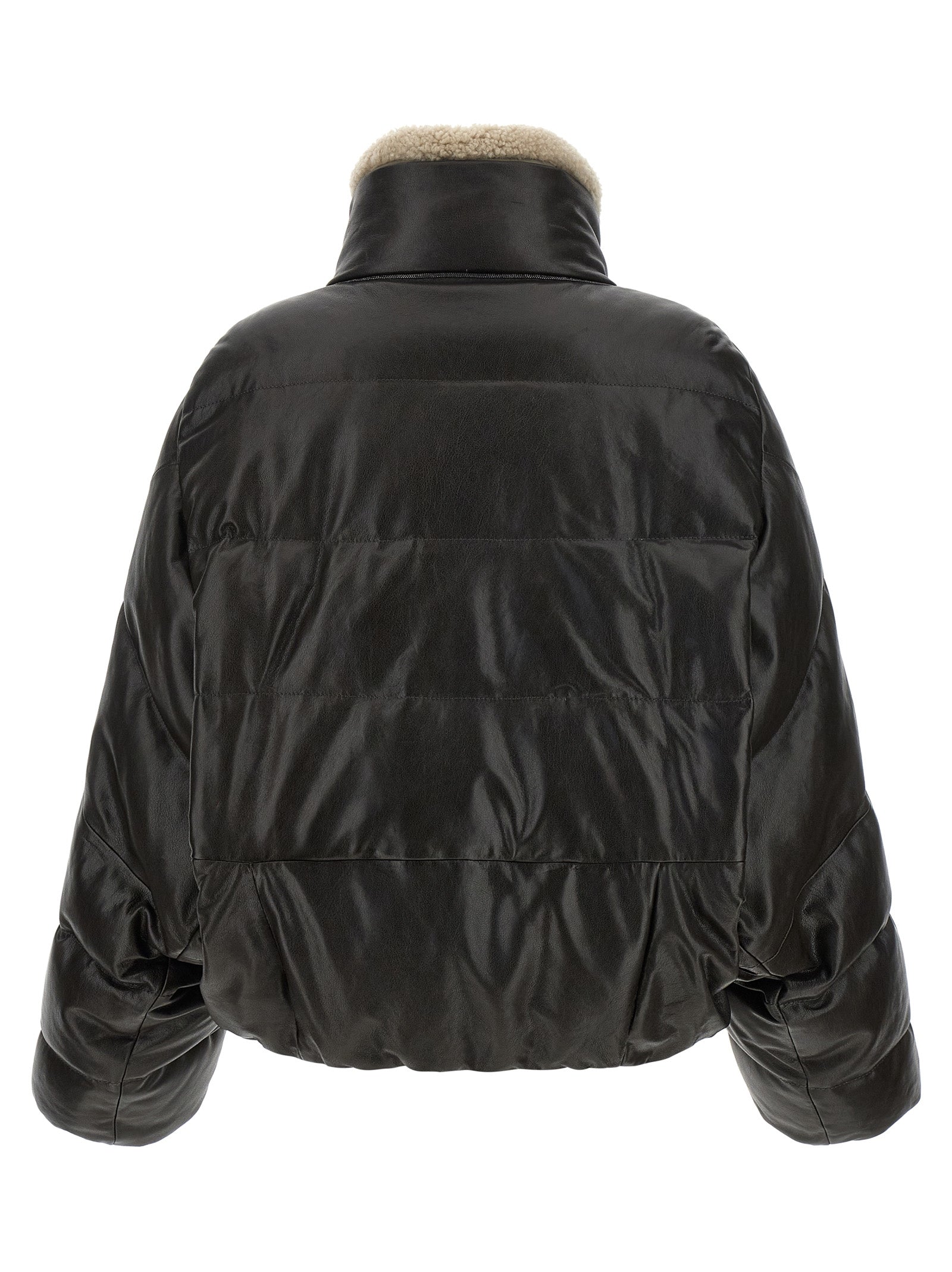 Braune Lammlederjacke