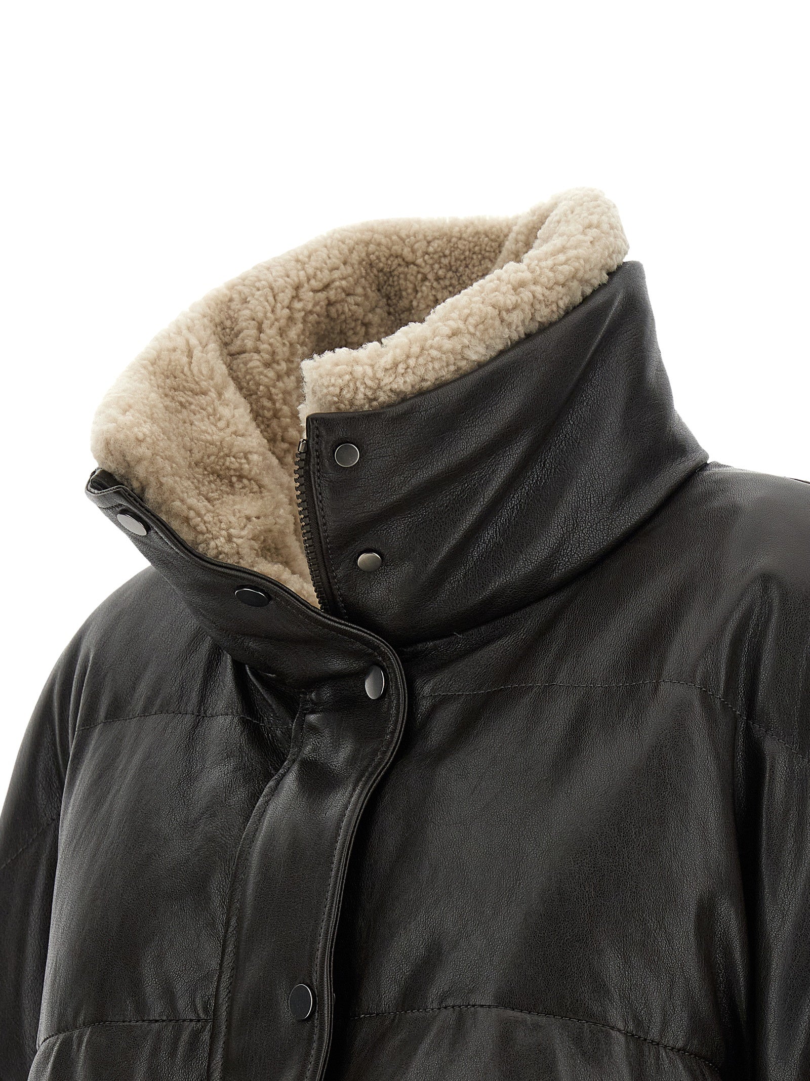 Braune Lammlederjacke