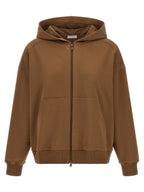 Brauner Baumwoll-Kapuzenpullover Brunello Cucinelli