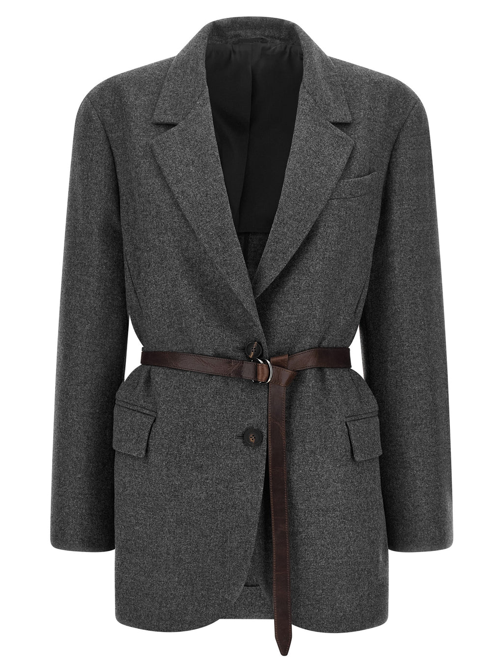 Grauer Blazer aus reiner Schurwolle