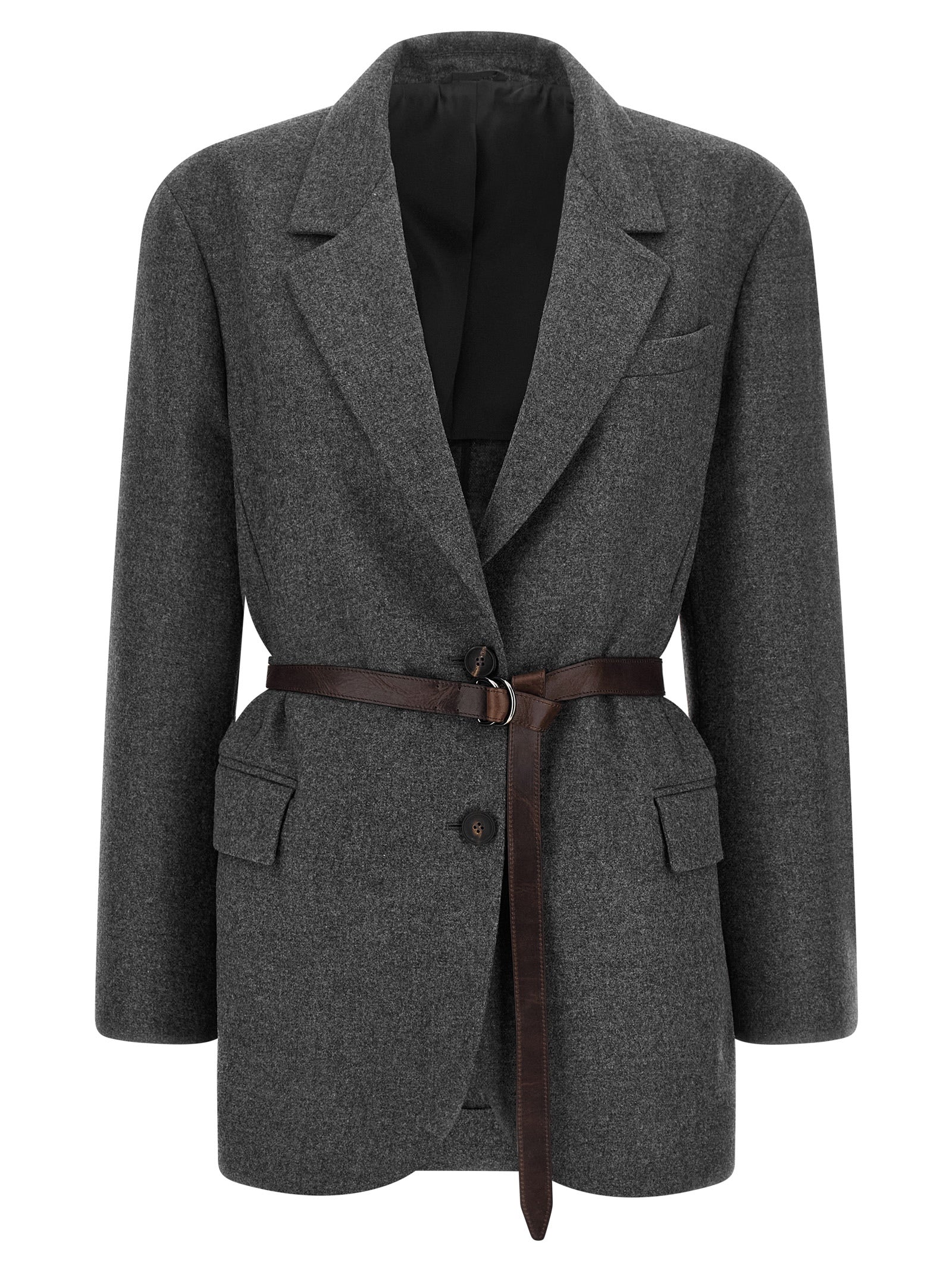 Grauer Blazer aus reiner Schurwolle