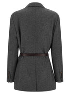 Grauer Blazer aus reiner Schurwolle