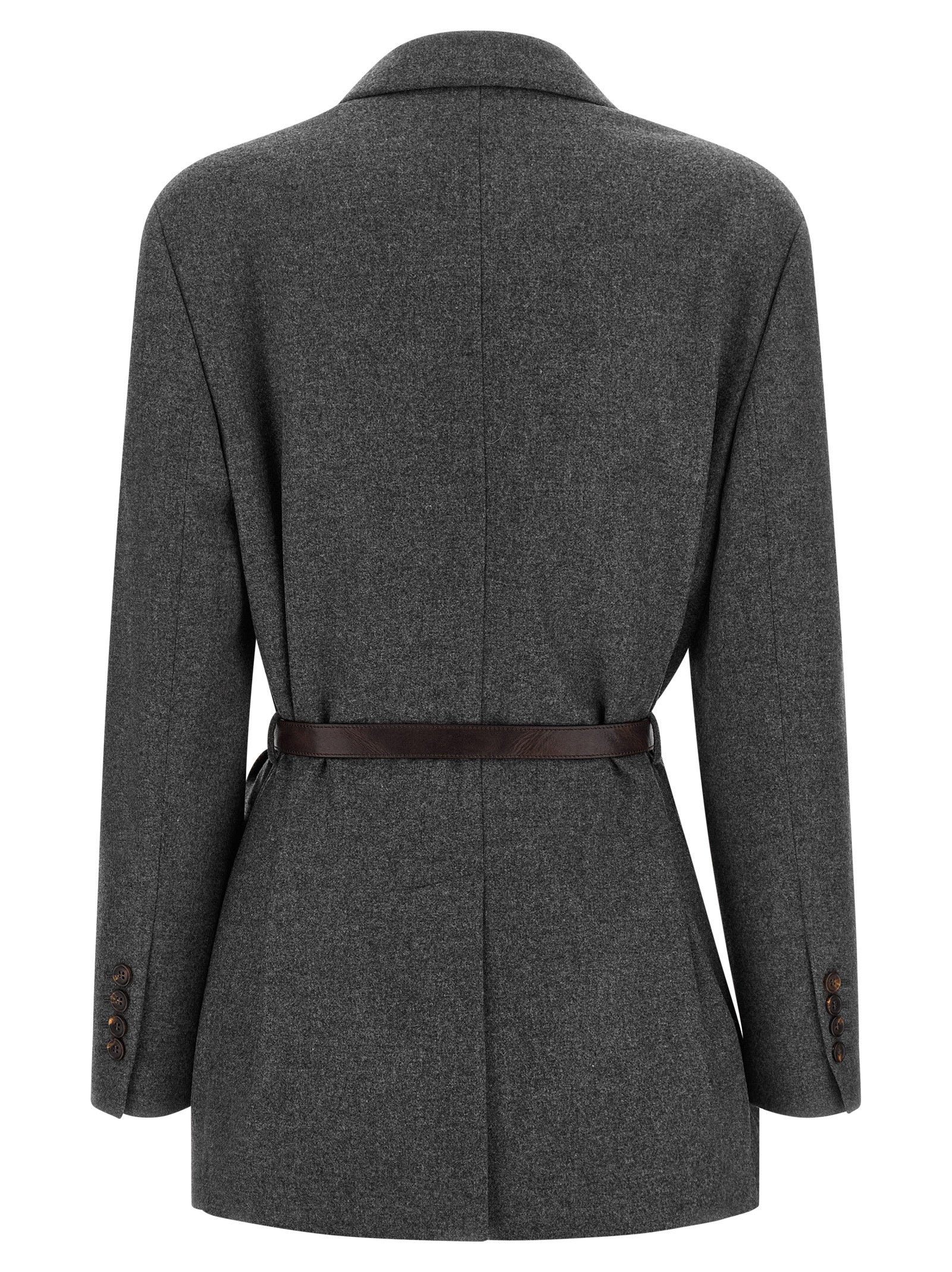 Grauer Blazer aus reiner Schurwolle