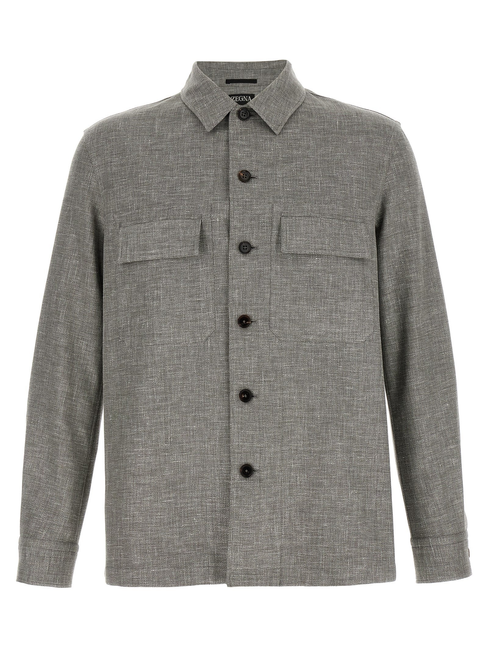 Bicolor Leinenbluse