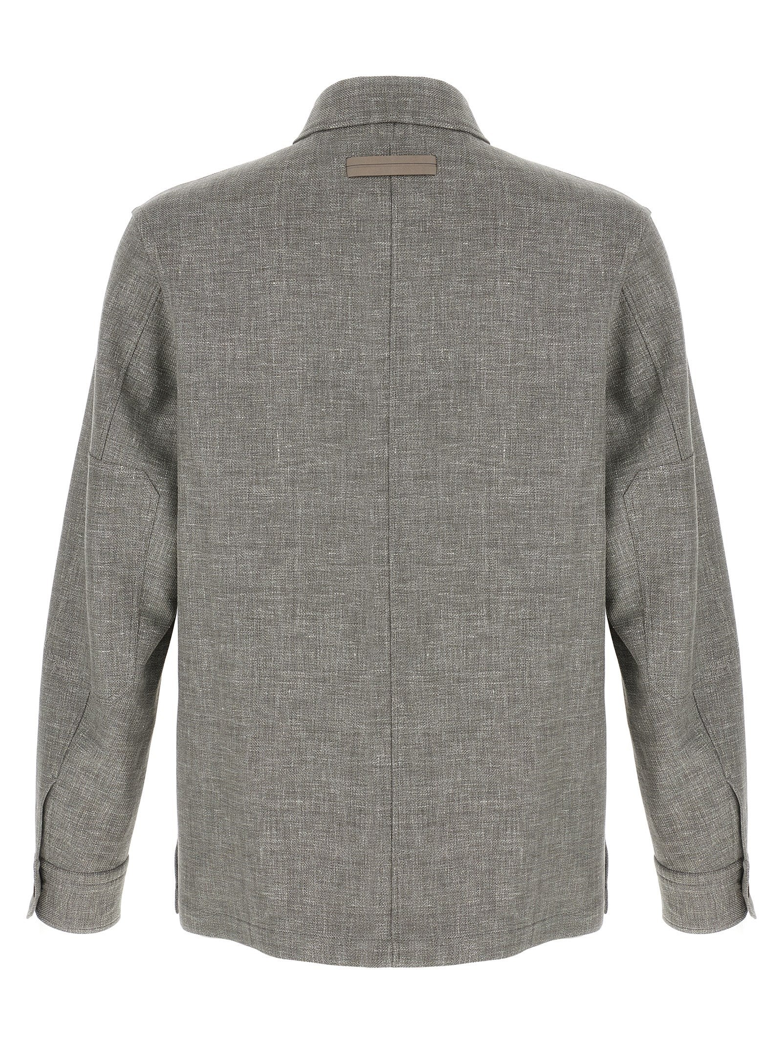 Bicolor Leinenbluse
