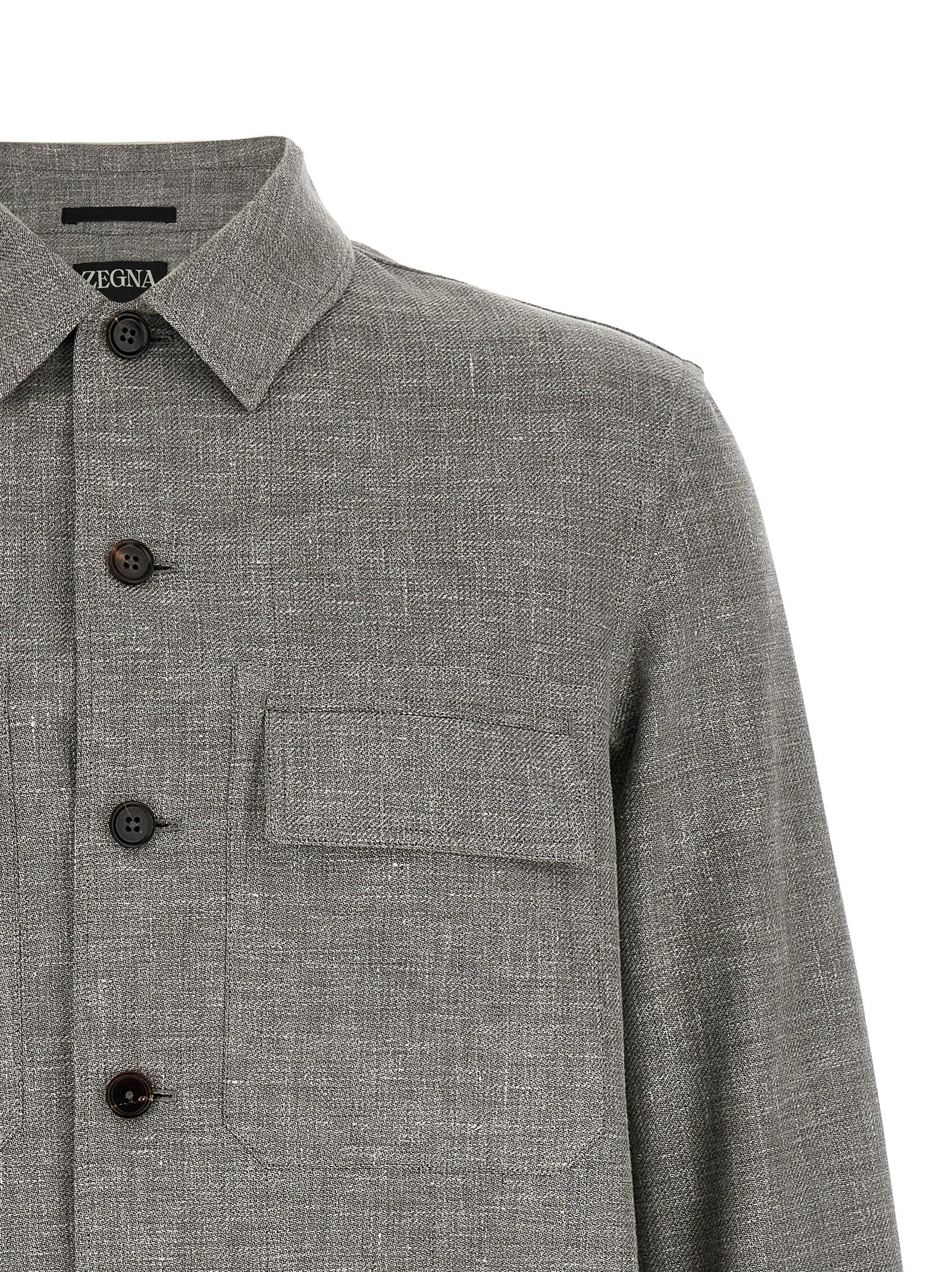 Bicolor Leinenbluse