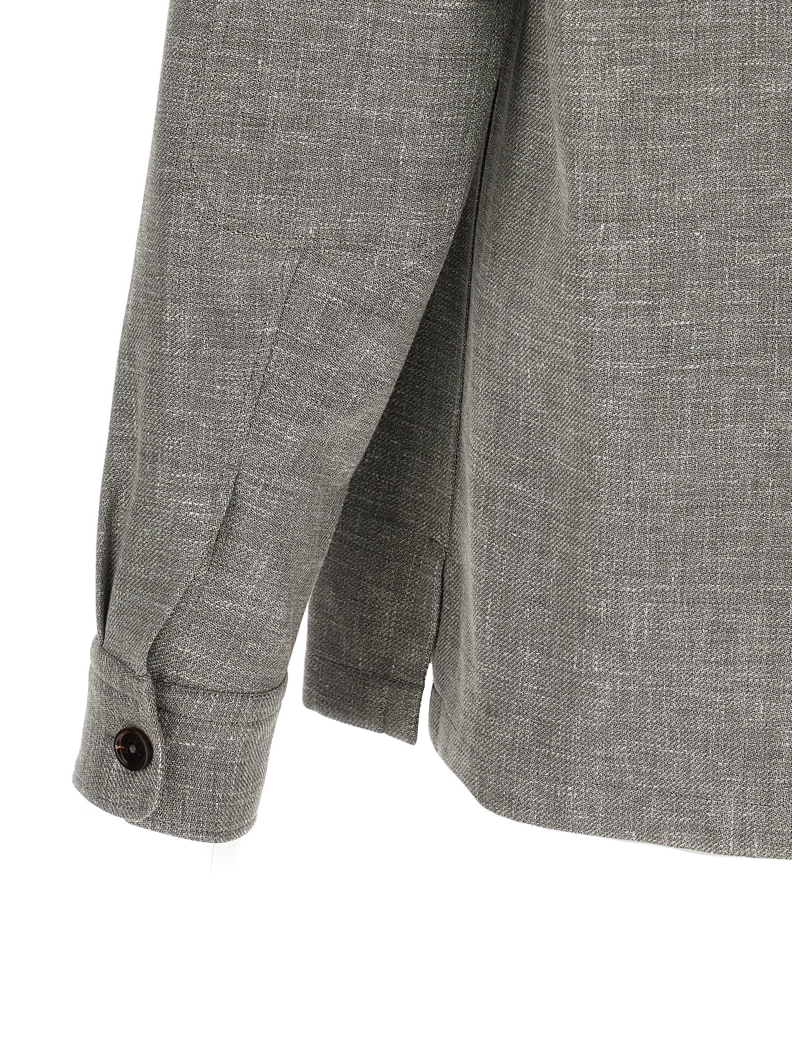 Bicolor Leinenbluse