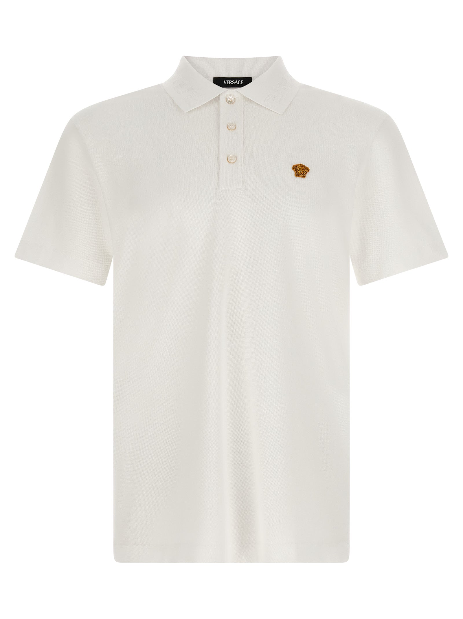 Weißes Poloshirt aus Baumwolle